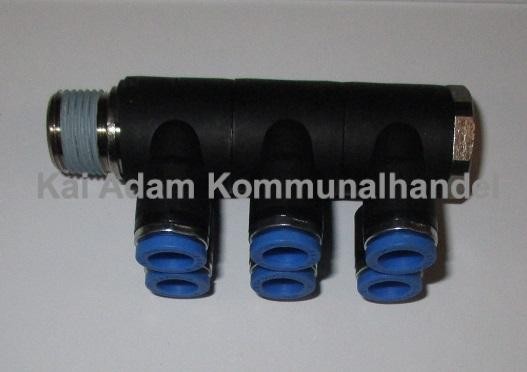 01-02-02-2095 6-fach Verteiler pneumatik